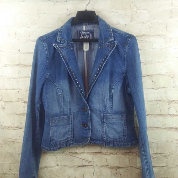 Star jeans Jackets & Blazers - Star jeans studded blue denim jacket blazer Size L